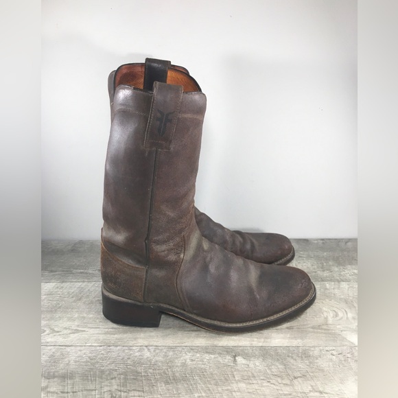 Frye 87255 Corona Brown Leather Classic Roper Mens Cowboy Western Boots Size 12